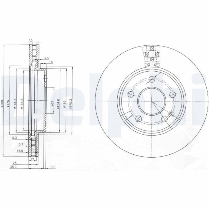 DELPHI BG3909 Disc frana