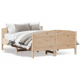 VidaXL Cadru de pat cu tăblie, 120x190 cm, lemn masiv pin