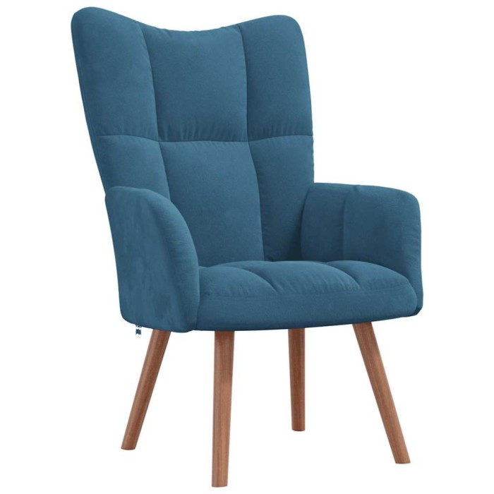 vidaXL Scaun de relaxare, albastru, catifea