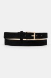 Answear Lab curea din piele intoarsa culoarea negru