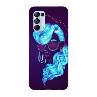 Husa compatibila cu Oppo A15s model Neon girl portrait, Silicon, TPU, Viceversa foto