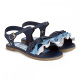 Sandale Fete Bibi Fresh Naval Cu Volane Colorate 33 EU, Bleumarin, BIBI Shoes