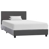 Cumpara ieftin Cadru de pat, gri, 90x200 cm, piele ecologica