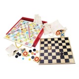 Joc clasic 4 in 1 Bigligs, Tiddlywinks, X si Zero, Sah, Serpi si scari, 2-4 jucatori, 3 ani+, Bigjigs