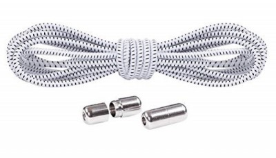 Alb cu Negru - Sireturi elastice inteligente, functie NO TOUCH, Capsula Metalica, 3MM, MODERATE, SIRETILA foto