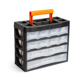 Organizator tip dulap Handy, 31.5 x 27 x 14.5 cm, 11 sertare, 24 comartimente, maner ascuns