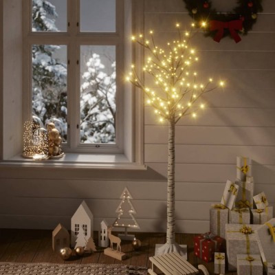 vidaXL Pom de Crăciun, 140 LED-uri, alb cald, 1,5 m, salcie, int./ext. foto