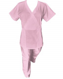 Costum Medical Pe Stil, Roz Deschis cu Elastan, Model Marinela - 4XL, 4XL