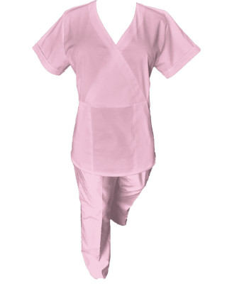 Costum Medical Pe Stil, Roz Deschis cu Elastan, Model Marinela - 3XL, 3XL foto