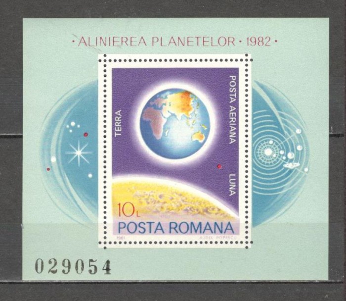 Romania.1981 Posta aeriana:Alinierea planetelor-Bl. ZR.671