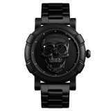 Cumpara ieftin Ceas Barbatesc Skmei Craniu Negru, Quartz, Otel, Analogic, 45mm