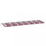 Cumpara ieftin Perna banca de gradina, rosu carouri, 180x50x3cm, textil Oxford