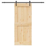 VidaXL Ușă glisantă cu set de feronerie 95x210 cm, lemn masiv de pin
