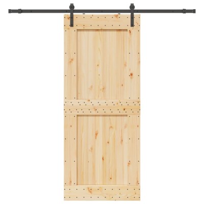 vidaXL Ușă glisantă cu set de feronerie 95x210 cm, lemn masiv de pin foto