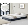 Corium&reg; Pat tapitat modern Bon cu saltea, 214 x 146 x 20,5 cm, MDF/textil/furnir/plastic/poliester, gri inchis, pentru 2 persoane HausGarden Leisure, [Corium]