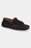 Hackett London mocasini din piele &icirc;ntoarsă DRIVER TASSEL culoarea maro, HMS21486