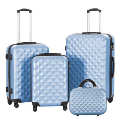 Set valiza de calatorie cu geanta cosmetica, in mai multe culori-albastru otel foto