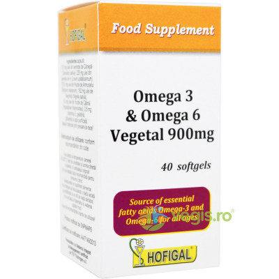 Omega 3 si Omega 6 Vegetal 900mg 40cps foto