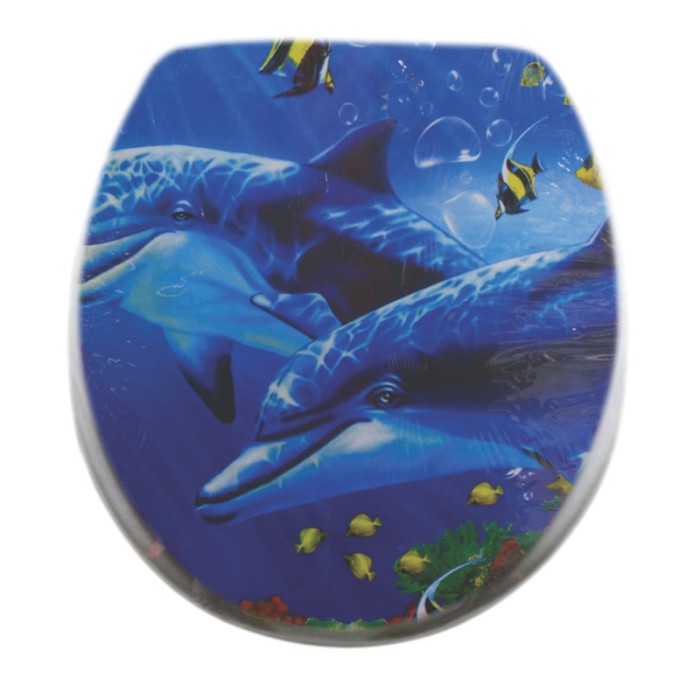Capac pentru WC cu burete, Delfini, KY5019, 400 x 360 mm