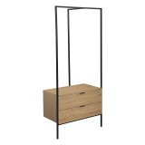 Cumpara ieftin Cuier Keila melaminat in nuanta naturala si metal negru 85x45x190 cm