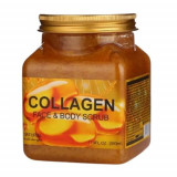 Scrub Natural pentru Fata si Corp, Wokali, Collagen Face &amp; Body, 350 ml