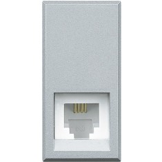 Priza telefon RJ11 Axolute Bticino 1M aluminiu HC4258 11N