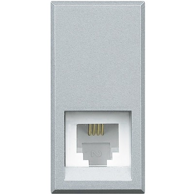 Priza telefon RJ11 Axolute Bticino 1M aluminiu HC4258 11N foto