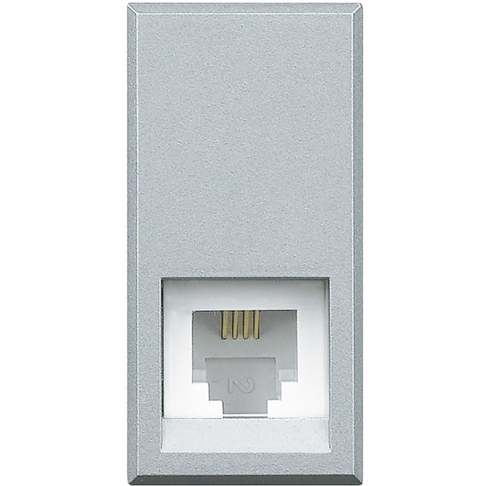 Priza telefon RJ11 Axolute Bticino 1M aluminiu HC4258 11N
