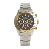 Ceas Bărbați Jaragar 6903 Negru-Auriu &ndash; Design Luxury, Funcții Multiple, Afișaj Săptăm&acirc;nal, Rezistent la Apă 3ATM