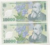 Bnk bn Romania 10000 lei 2000 Isarescu unc - x2 consecutive