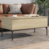 Cumpara ieftin Măsuță cafea stejar sonoma 100x50x45 cm lemn prelucrat și metal