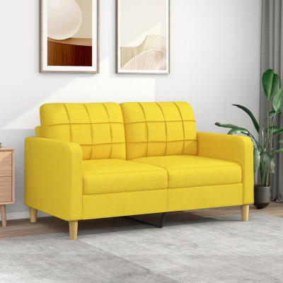 Canapea cu 2 locuri, galben deschis, 140 cm, material textil GartenMobel Dekor foto