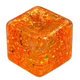 Cumpara ieftin Cub antistres portocaliu 5 x 5 x 5 cm, 140 g, cu sclipici, jucarie senzoriala
