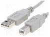 Cablu USB A mufa, USB B mufa, USB 2.0, lungime 0.5m, gri, BQ CABLE - CAB-USBAB/0.5