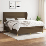 vidaXL Pat box spring cu saltea, maro &icirc;nchis, 160x200 cm, textil 3128616