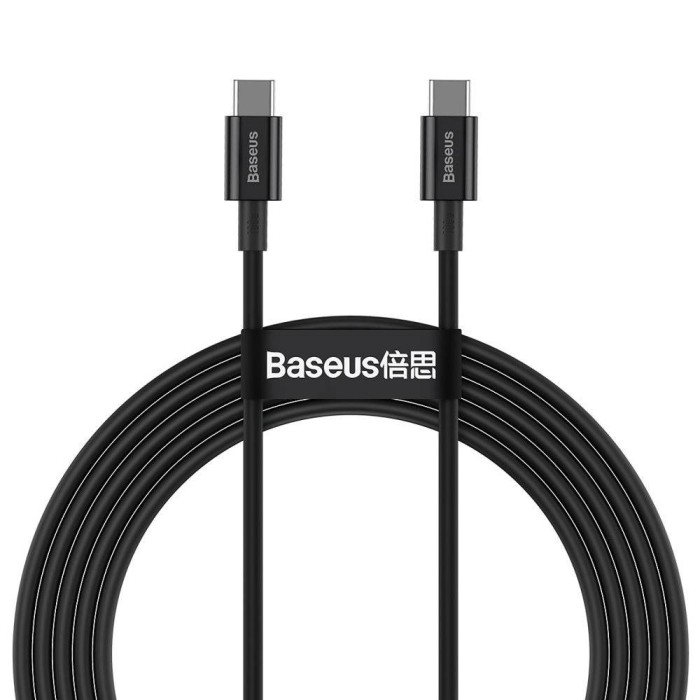 CABLU alimentare si date Baseus Superior, Fast Charging Data Cable pt. smartphone, USB Type-C la USB Type-C 100W, 2m, negru &quot;CATYS-C01&quot; (timbru verde