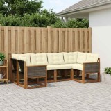 vidaXL Set de canapele de exterior cu pernă 6 pcs Natural și Crem 3382170