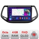 Navigatie Jeep Compass 2017 B-739 Android Ecran QLED octa core 4+64 carplay android auto KIT-732+EDT-E310V3 CarStore Technology