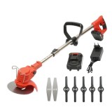 Motocoasa, trimmer, pentru tuns iarba, electric, cu acumulator 48V Litiu, 6000 mAh, incarcator si accesorii GartenVIP DiyLine