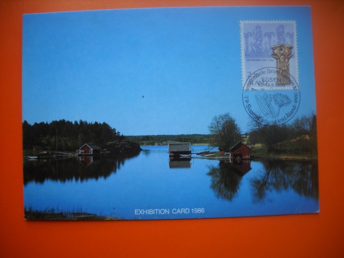 HOPCT MAXIMA NR 1076 MOTIVE ISTORICE - PEISAJ DIN ALAND FINLANDA 1986 EXPOZITIE FILAT SCANDINAVIA -EUROPA