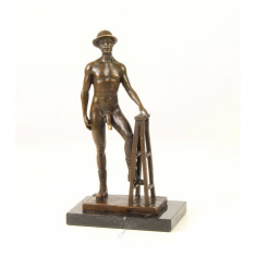 Nud - statueta erotica din bronz pe soclu din marmura FA-31