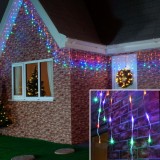 Instalatie de craciun flippy&Acirc;&reg; tip franjuri, 12 m, 300 led-uri, interconectabila, multicolor