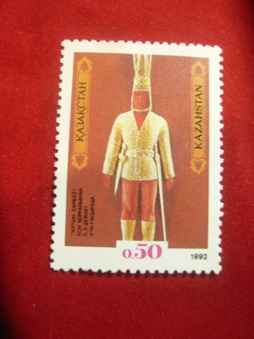 Serie Kazakstan 1992 - Razboinicul de aur - statueta in uniforma , 1 valoare