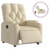 Cumpara ieftin Fotoliu rabatabil electric, crem, material textil