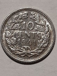 10 cents 1941 argint Olanda