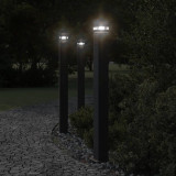 Lampi exterioare de podea cu priza 3 buc. negru 110 cm aluminiu GartenMobel Dekor, vidaXL