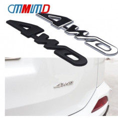 Emblema metalica sigla auto 4WD logo cu adeziv inclus for weel drive