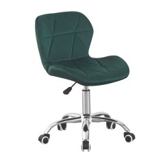 Scaun birou, stil scandinav, tapiterie catifea, reglabil pe inaltime, baza otel cromat, verde MultiMark GlobalProd foto