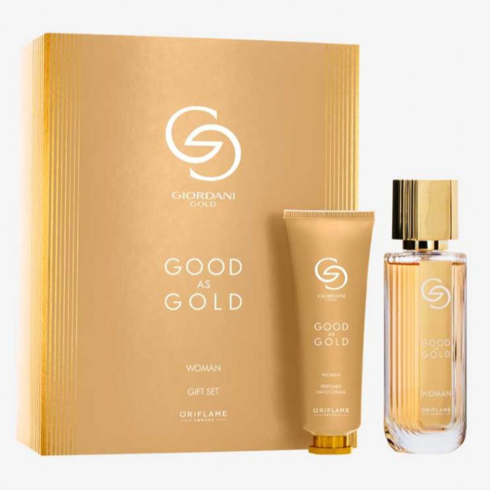Set Giordani Gold Good as Gold - parfum și cremă de m&acirc;ini, ambalate &icirc;n cutie