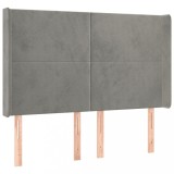 Cumpara ieftin Tablie de pat cu aripioare gri deschis 147x16x118/128cm catifea